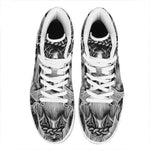 Black And White Odin With Crows Print High Top Leather Sneakers