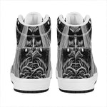 Black And White Odin With Crows Print High Top Leather Sneakers