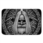 Black And White Odin With Crows Print Indoor Door Mat