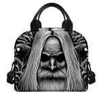 Black And White Odin With Crows Print Insulated Lunch Bag