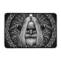 Black And White Odin With Crows Print Kitchen Mat