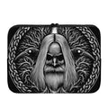 Black And White Odin With Crows Print Laptop Sleeve