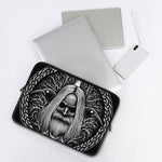 Black And White Odin With Crows Print Laptop Sleeve