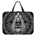 Black And White Odin With Crows Print Laptop Sleeve With Handle