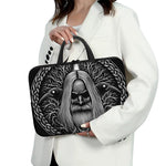 Black And White Odin With Crows Print Laptop Sleeve With Handle