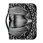 Black And White Odin With Crows Print Leather Bible Cover
