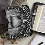 Black And White Odin With Crows Print Leather Bible Cover