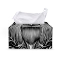 Black And White Odin With Crows Print Leather Tissue Box Cover