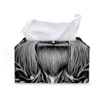 Black And White Odin With Crows Print Leather Tissue Box Cover