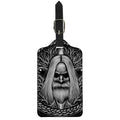 Black And White Odin With Crows Print Luggage Tag