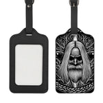 Black And White Odin With Crows Print Luggage Tag