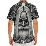 Black And White Odin With Crows Print Men's Deep V-Neck Shirt