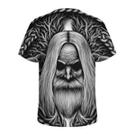 Black And White Odin With Crows Print Men's Sports T-Shirt