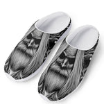 Black And White Odin With Crows Print Mesh Casual Shoes