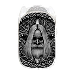 Black And White Odin With Crows Print Mesh Laundry Hamper