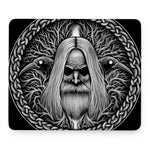 Black And White Odin With Crows Print Mouse Pad