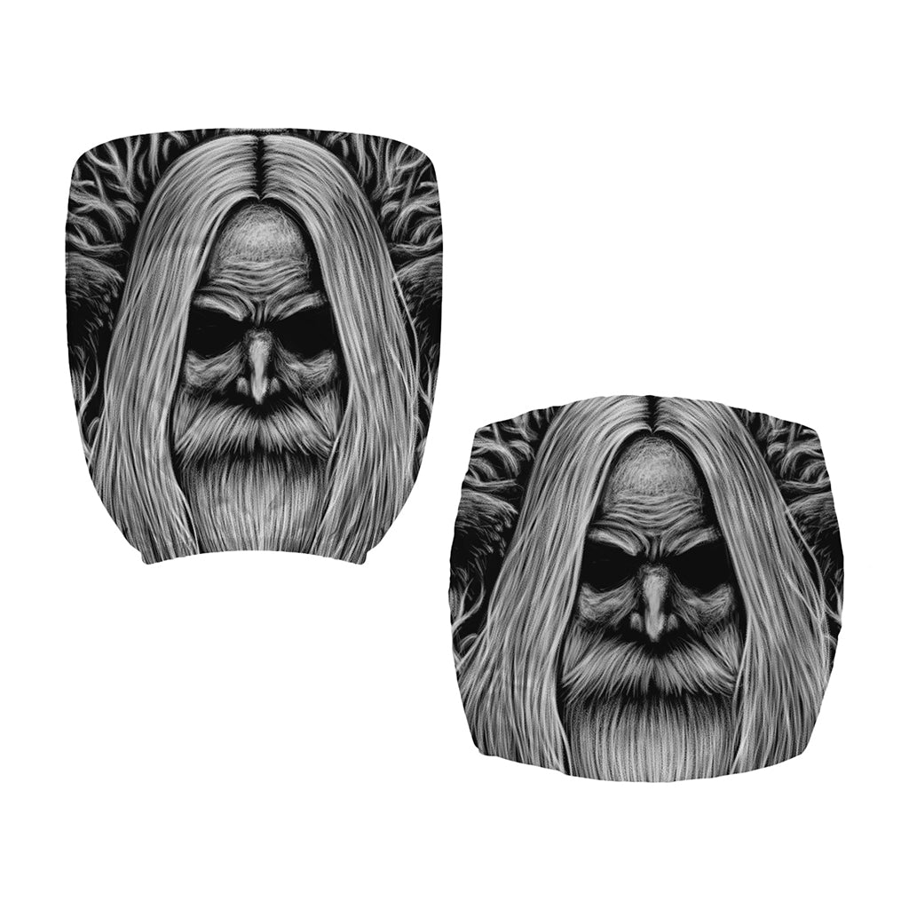 Black And White Odin With Crows Print Office Chair Cover