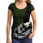 Black And White Odin With Crows Print Pet Sling Carrier