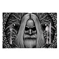 Black And White Odin With Crows Print Placemat
