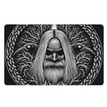 Black And White Odin With Crows Print Polyester Doormat
