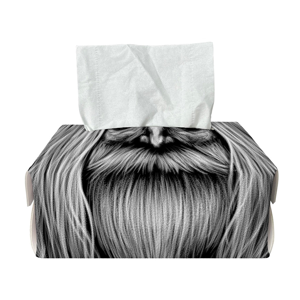 Black And White Odin With Crows Print Rectangle Tissue Box Cover