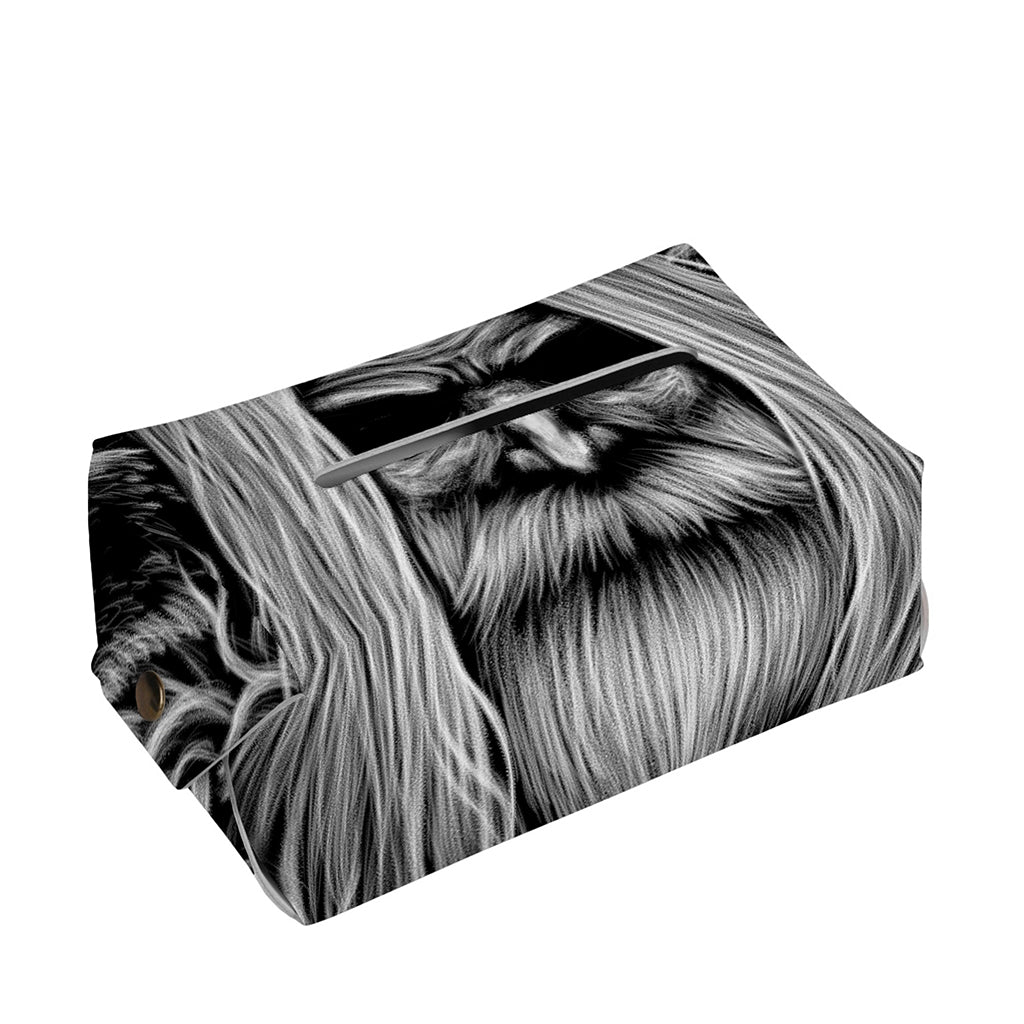 Black And White Odin With Crows Print Rectangle Tissue Box Cover