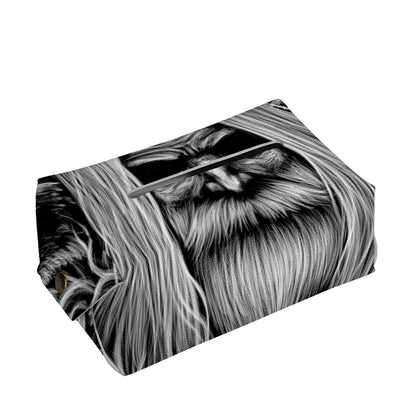 Black And White Odin With Crows Print Rectangle Tissue Box Cover