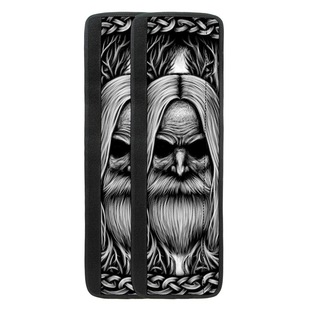 Black And White Odin With Crows Print Refrigerator Handle Covers