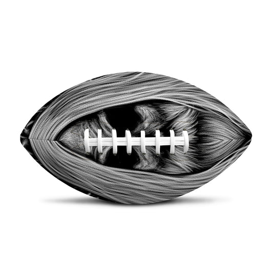 Black And White Odin With Crows Print Rugby Ball