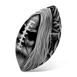 Black And White Odin With Crows Print Rugby Ball