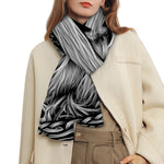Black And White Odin With Crows Print Scarf