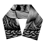 Black And White Odin With Crows Print Scarf