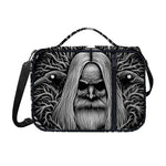 Black And White Odin With Crows Print Shoulder Strap Bible Bag