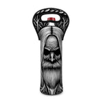 Black And White Odin With Crows Print Single Neoprene Wine Tote