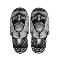 Black And White Odin With Crows Print Slippers