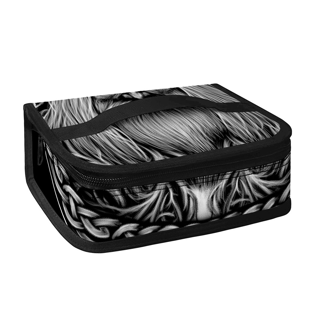 Black And White Odin With Crows Print Small Lunch Bag