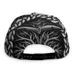 Black And White Odin With Crows Print Snapback Cap