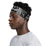 Black And White Odin With Crows Print Sports Headband