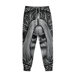 Black And White Odin With Crows Print Sweatpants