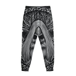 Black And White Odin With Crows Print Sweatpants