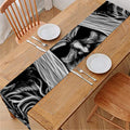 Black And White Odin With Crows Print Table Runner
