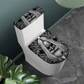 Black And White Odin With Crows Print Toilet Lid And Tank Cover Set