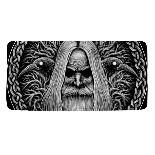 Black And White Odin With Crows Print Towel