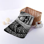 Black And White Odin With Crows Print Towel