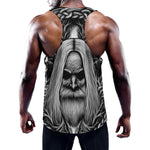 Black And White Odin With Crows Print Training Tank Top
