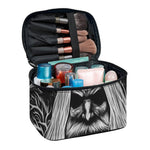 Black And White Odin With Crows Print Travel Makeup Bag