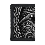 Black And White Odin With Crows Print Trifold Wallet