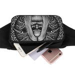 Black And White Odin With Crows Print Waist Bag