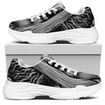 Black And White Odin With Crows Print White Chunky Shoes