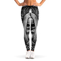 Black And White Odin With Crows Print Women's Leggings